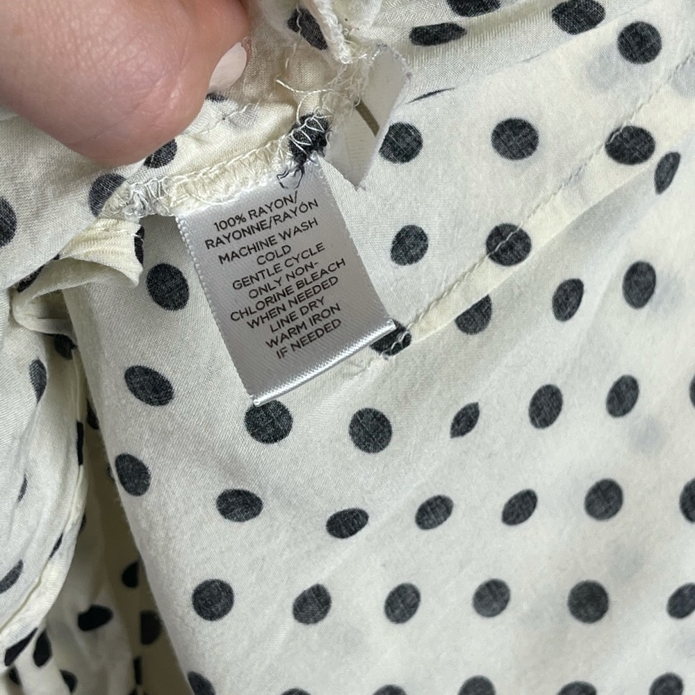 LOFT Polka Dot Button Up Sz S - Picture 7 of 7